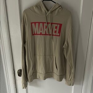 Marvel Tan and Red Sweater with Bold Logo